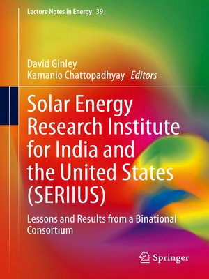 cover image of Solar Energy Research Institute for India and the United States (SERIIUS)